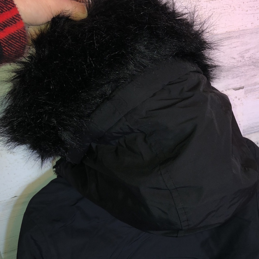 ZARA BASIC Outerwear long black jacket coat parka size small water repellent​​​ - Picture 10 of 11